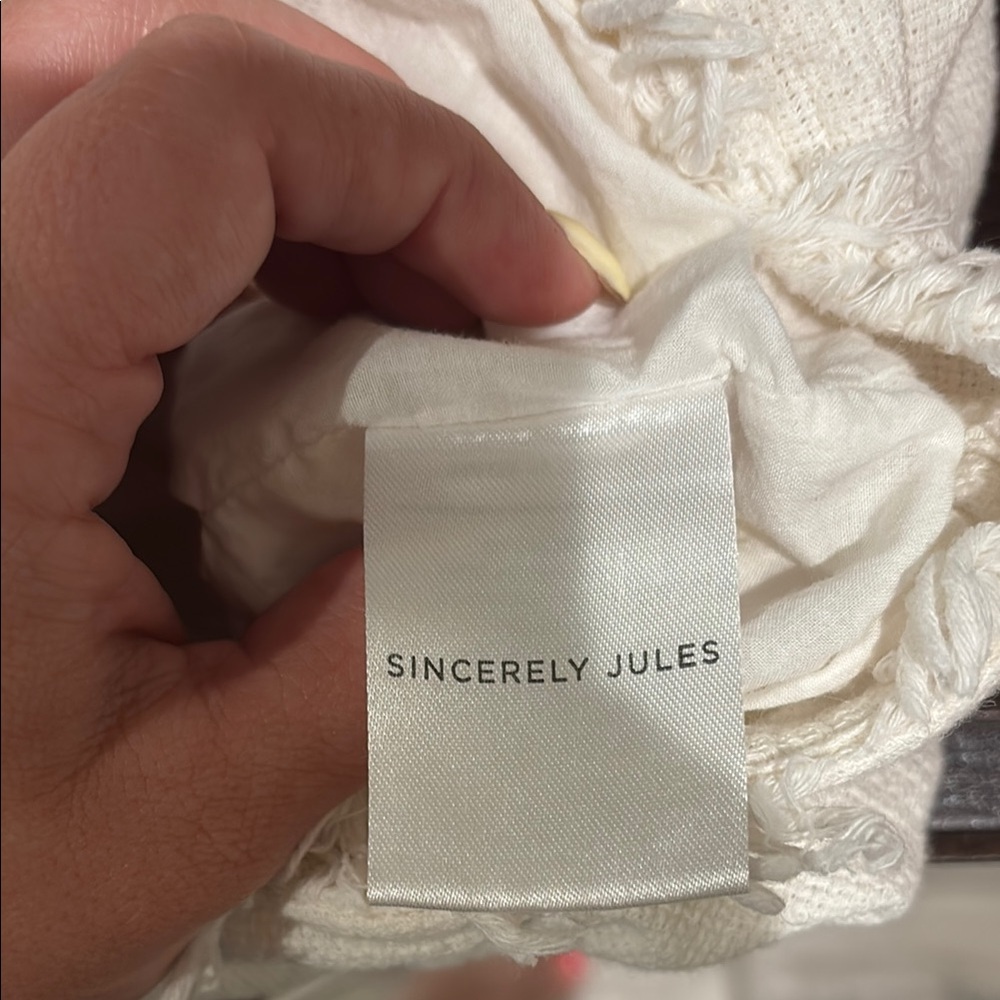 Sincerely Jules Cream Ruffled Backless Tank Top - Picture 7 of 7